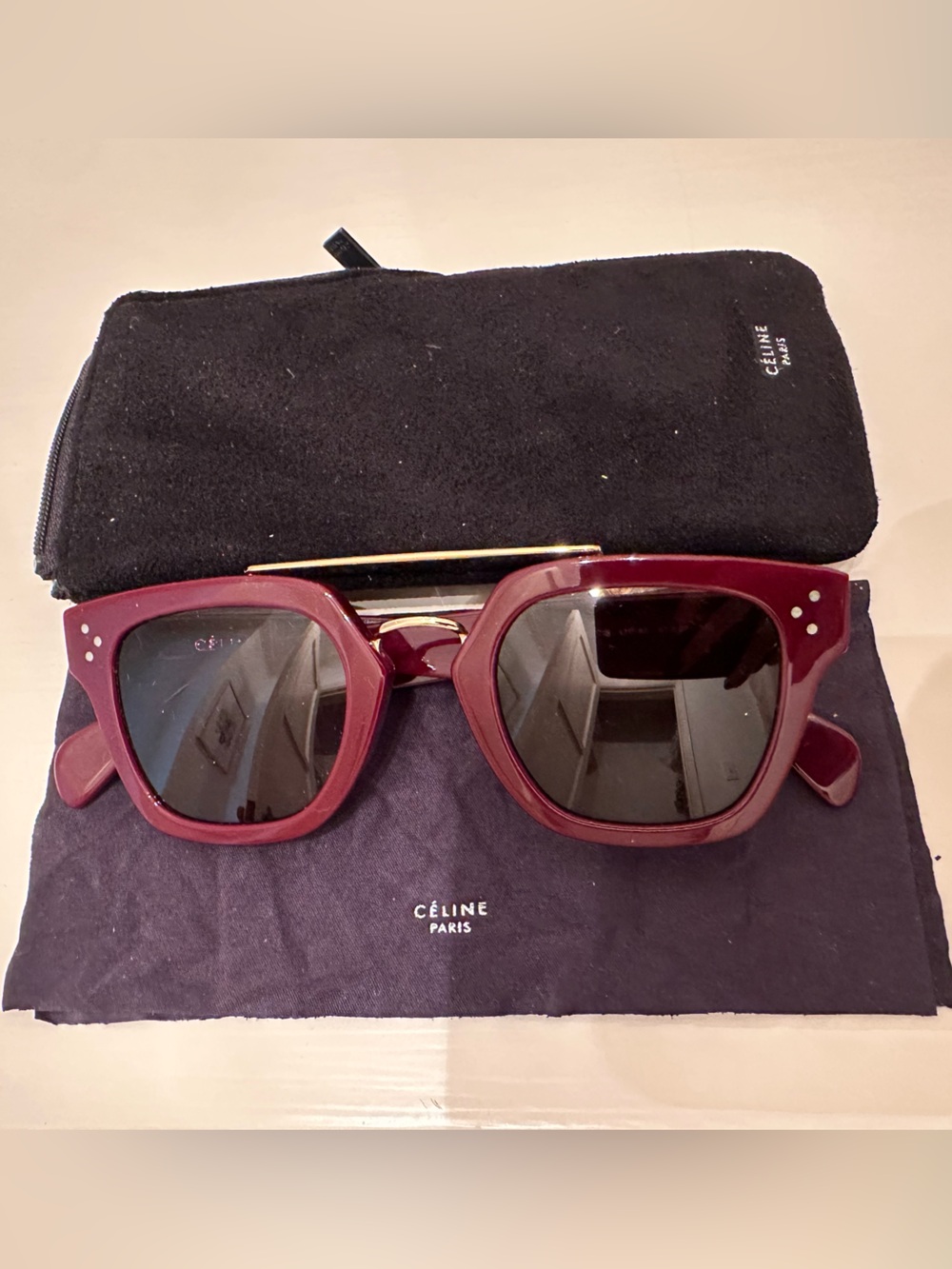 CELINE CL40024U Red & Gold Sunglasses